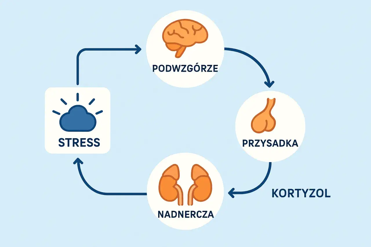 Cykl stresu: podwzgórze, przysadka, nadnercza i kortyzol. Dowiedz się, co to jest kortyzol i jak działa.
