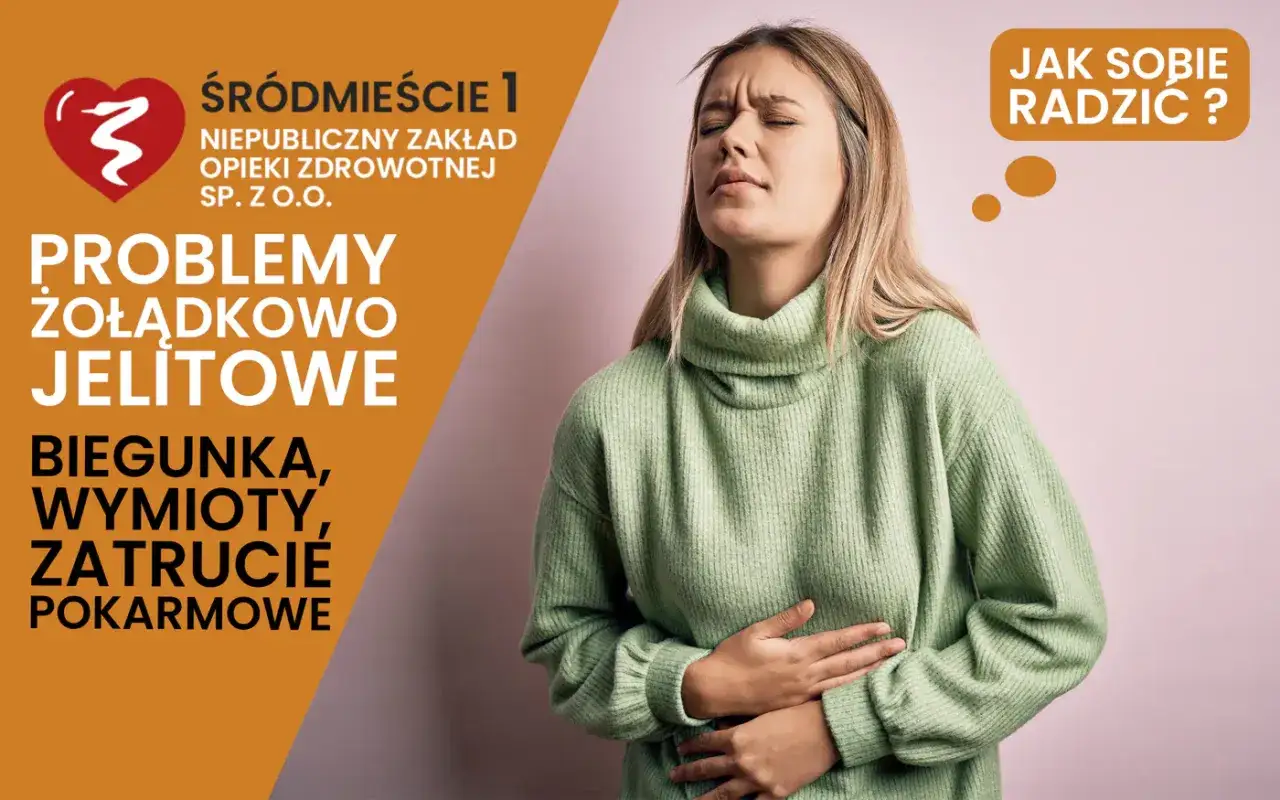 Kobieta z bólem brzucha, objawy zatrucia pokarmowego: biegunka, wymioty. Jak sobie radzić?